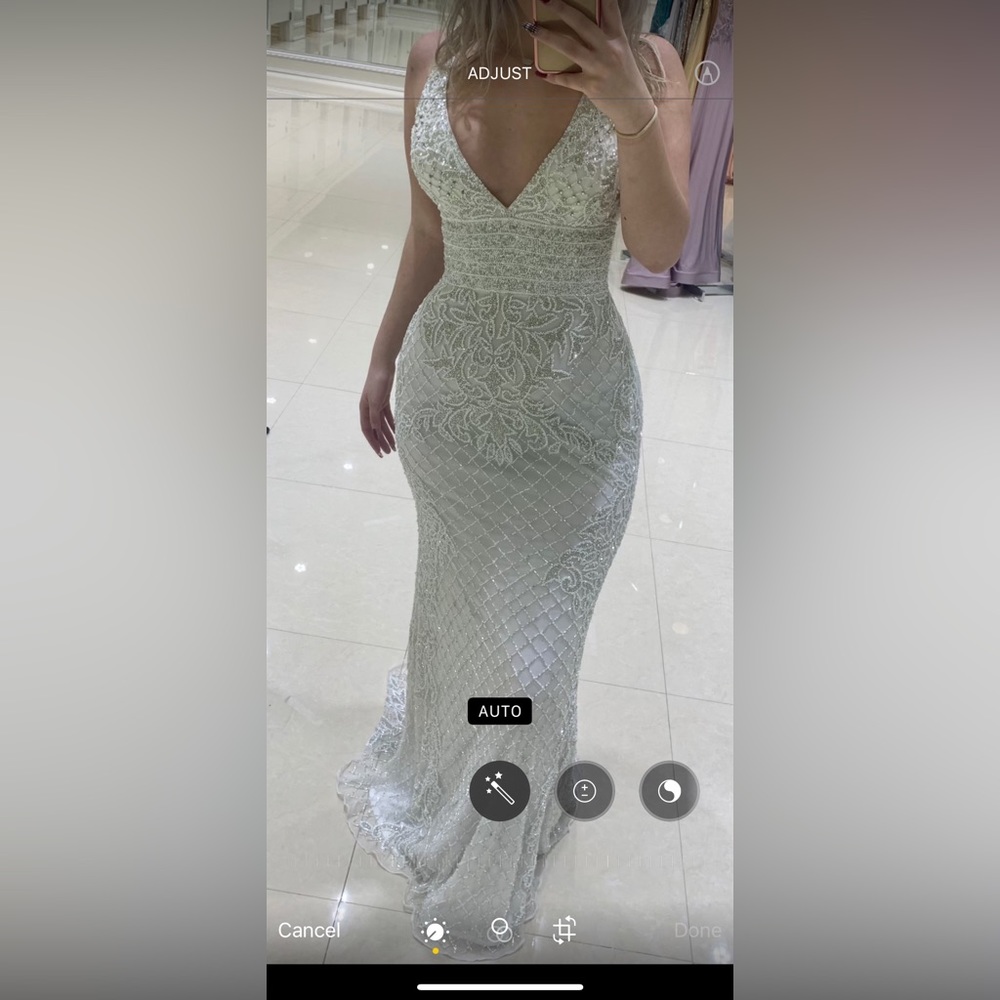 White beaded formal gown! BRAND NEW NEVER WORN!